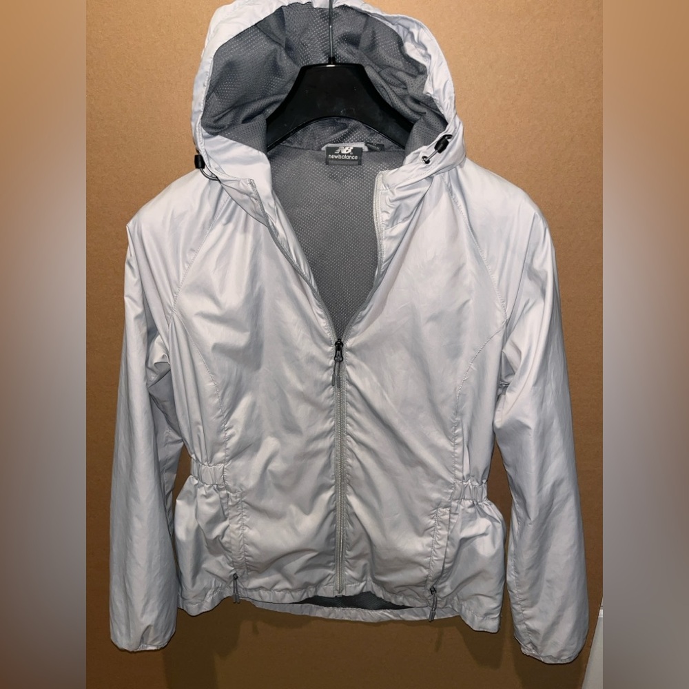 New Balance Jacket Womens Gray Medium Hoodie NB Long Sleeve/Windbreaker